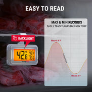 TempPro TempAir CORE TP110 Digital Refrigerator & Freezer Thermometer — IPX6 Waterproof, ±1.8℉
