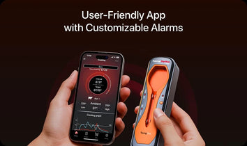 Termómetro de Carne Inteligente Inalámbrico TempPro TempSpike Plus TP970 — Totalmente Inalámbrico, Bluetooth de 180 m