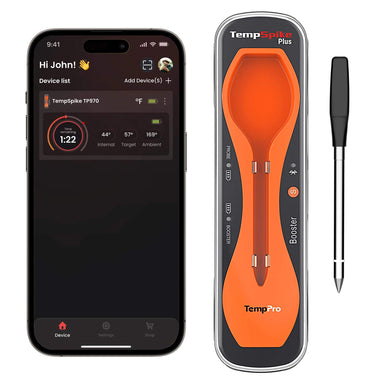 TempPro TempSpike Plus TP970 Smart Wireless Meat Thermometer — Truly Wireless, 600-ft Bluetooth