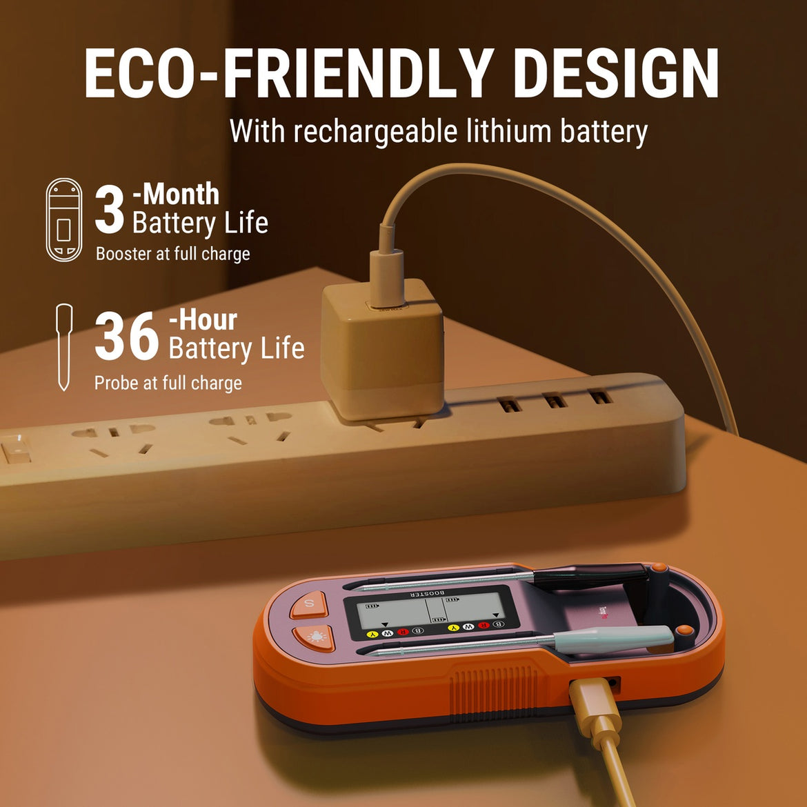 TempPro Twin TempSpike Plus TP972 Smart Wireless Meat Thermometer — Dual Probe, Long-Range Bluetooth