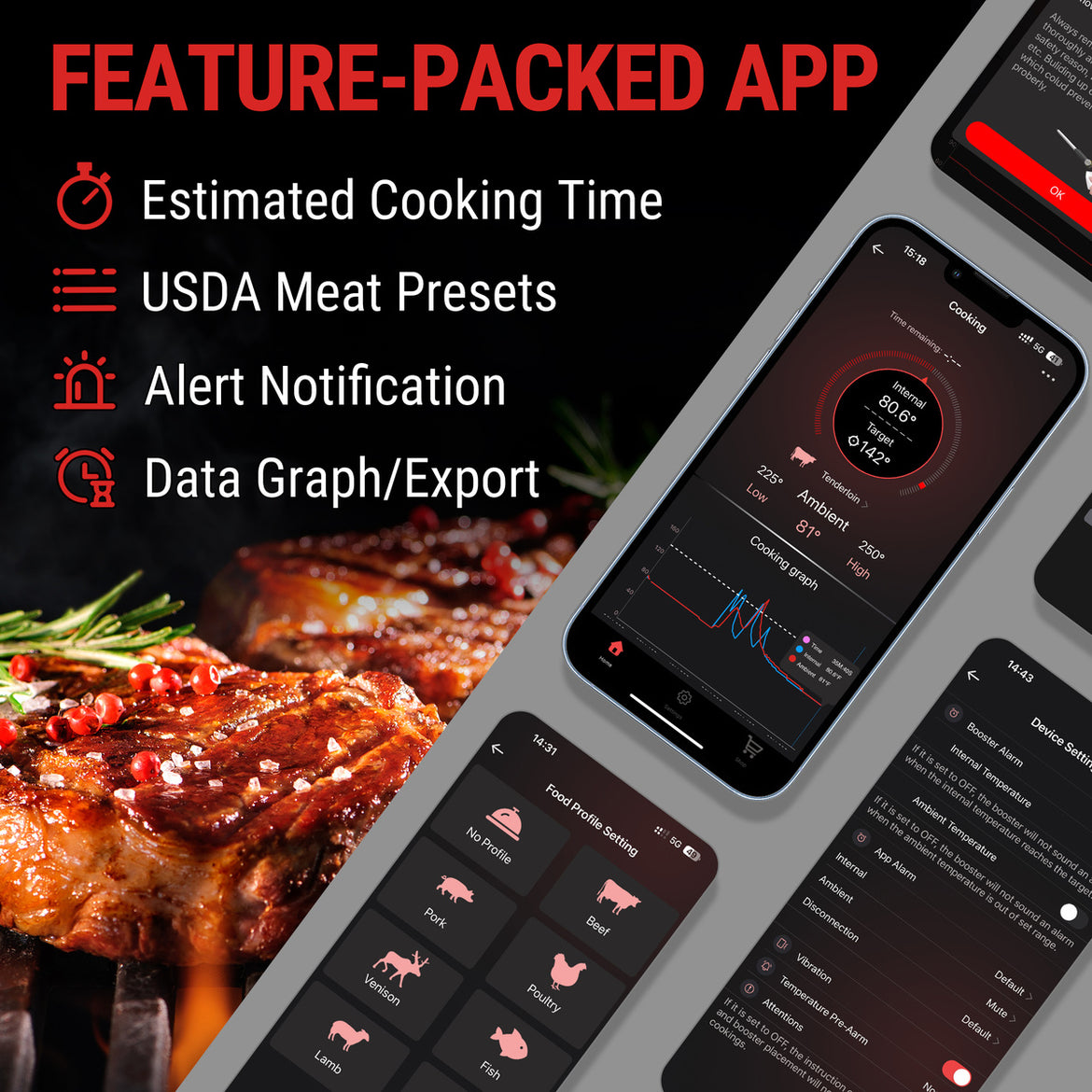 TempPro TempSpike TP960 Smart Wireless Meat Thermometer — Truly Wireless, Bluetooth