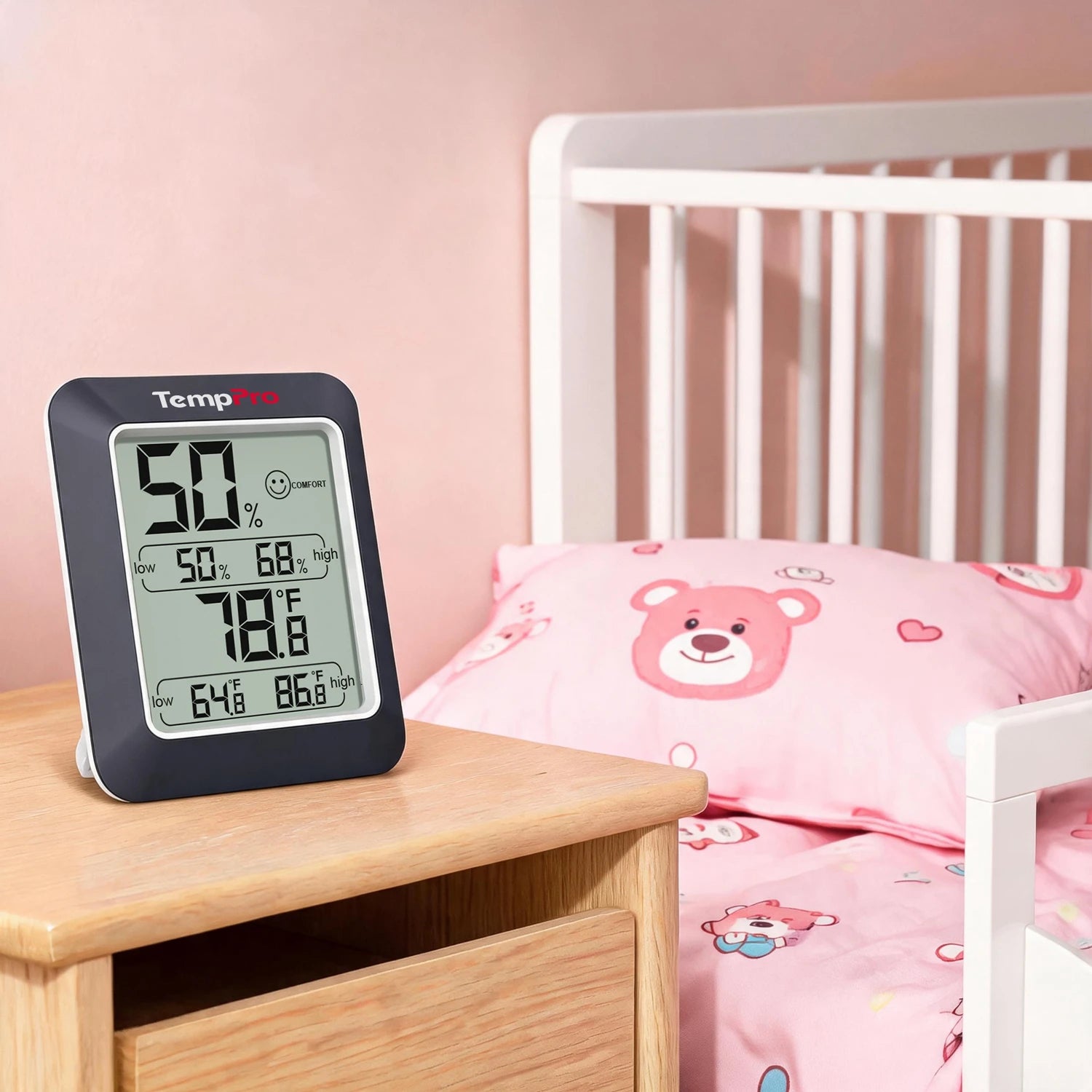 TempPro TP50W Digital Indoor Thermometer & Hygrometer — Comfort Indicator, Black · Store Edition