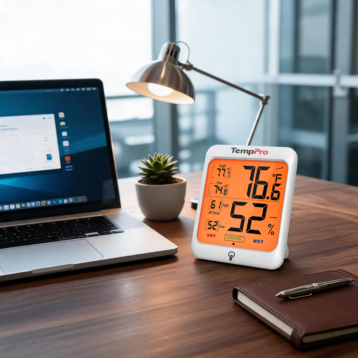 TempPro TempAir CORE TP53 Indoor Thermometer & Hygrometer — ±1°F/±2% RH, Comfort Indicator