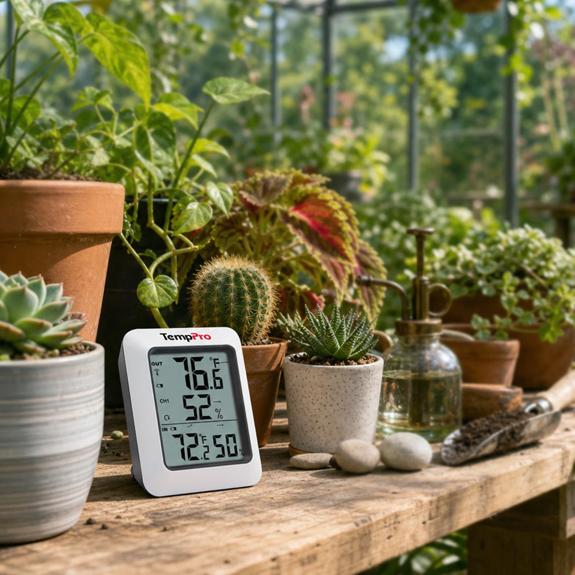 TempPro TempAir PLUS TP60B Wireless Indoor Outdoor Thermometer & Hygrometer — 500ft Range, High/Low