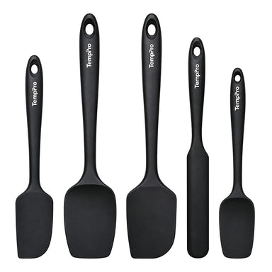 TempPro AYK042 5-Piece Silicone Spatula Set: Food-Grade, Heat-Resistant, Safe for Non-Stick Pans