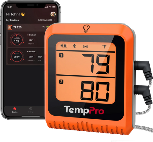 Termómetro inalámbrico TempPro TempSync ELITE TP920 — Bluetooth inteligente, alertas por aplicación