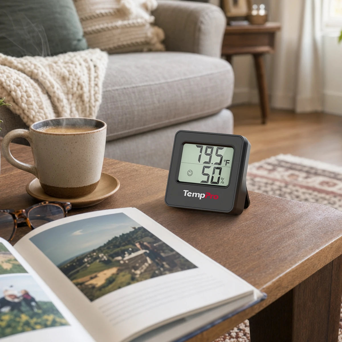 TempPro TP157 Thermomètre et hygromètre d'intérieur — ±1,1°C/±2% HR, rafraîchissement 10s