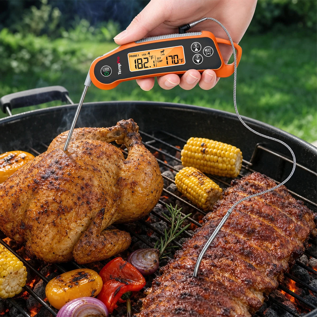 TempPro TP710 Leave-In Meat Thermometer — Oven & Grill Safe with Timer