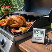 TempPro TempTrack CORE TP16 Leave-In Meat Thermometer — Oven & Grill Safe, Programmable Alarm