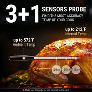 TempPro TempSpike Pro TP980 Smart Wireless Meat Thermometer — Up to 4 Probes, Wi-Fi, 1,060-ft Bluetooth