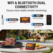 TempPro TempSpike Pro TP980 Smart Wireless Meat Thermometer — Up to 4 Probes, Wi-Fi, 1,060-ft Bluetooth