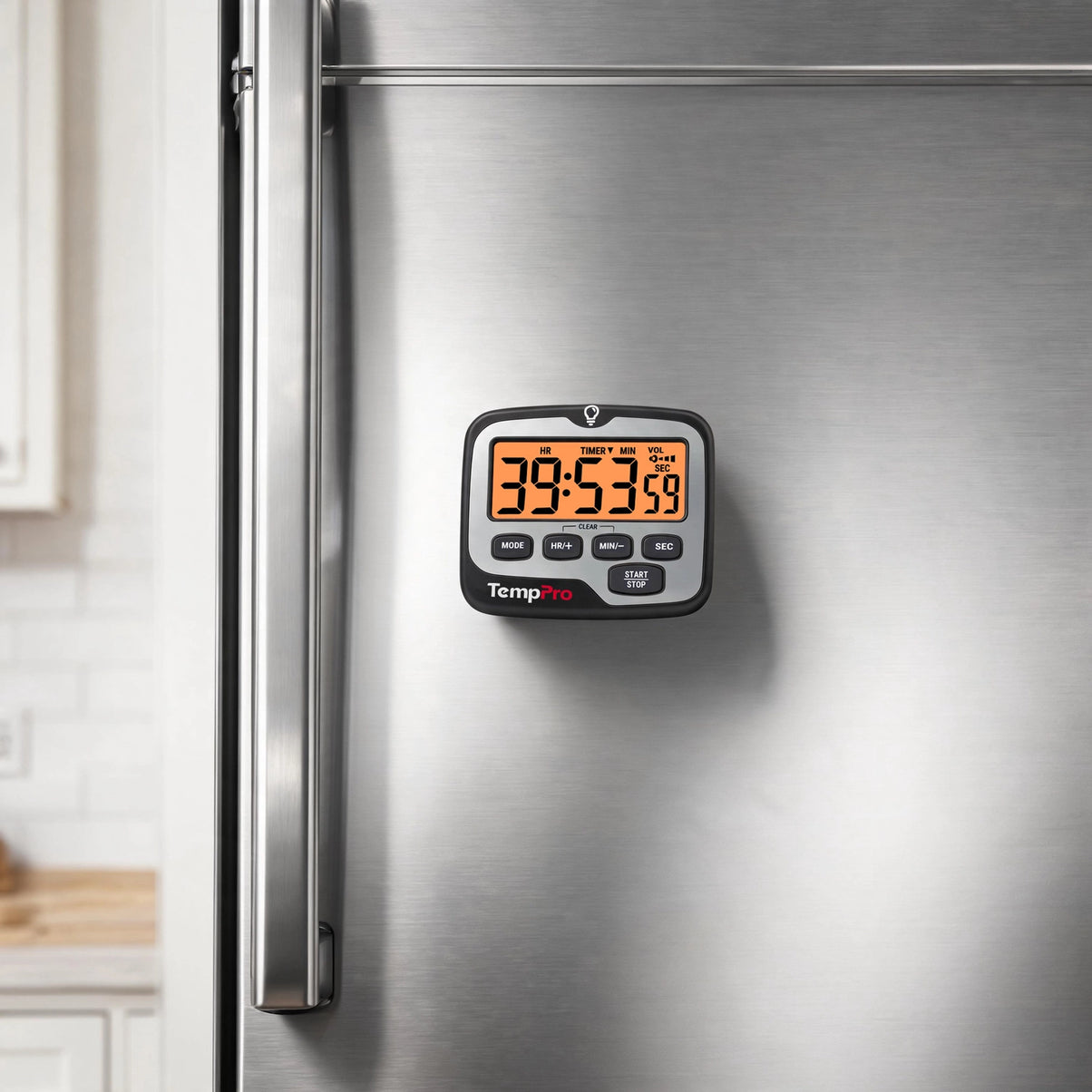 TempPro TM01 Digital Kitchen Timer — Long 99h Countdown, Clear LCD