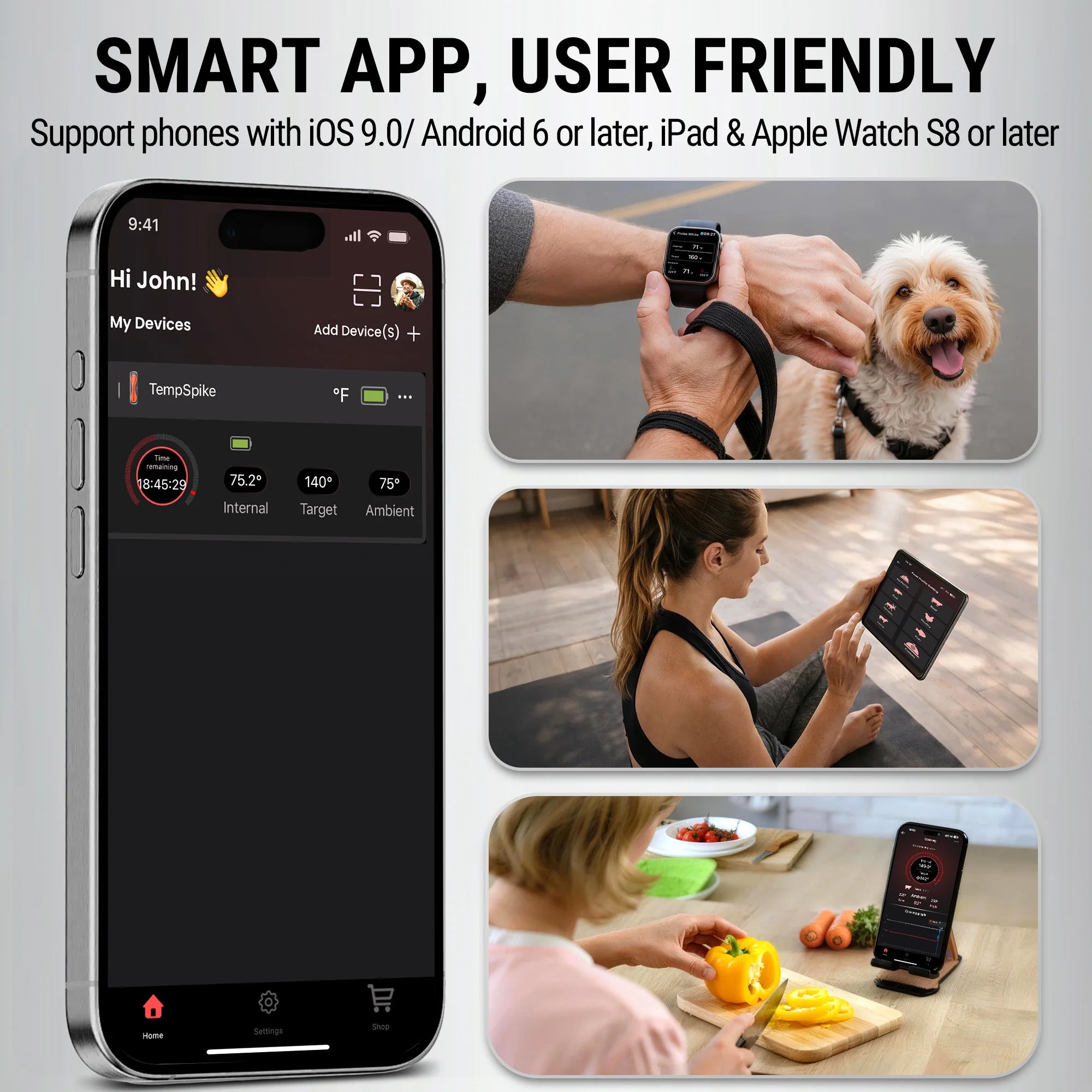 Thermomètre à viande sans fil Bluetooth TempSpike TP960 – Portée de 150 m