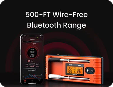 Thermomètre à viande Bluetooth sans fil TP962 Twin TempSpike – Portée de 150 m
