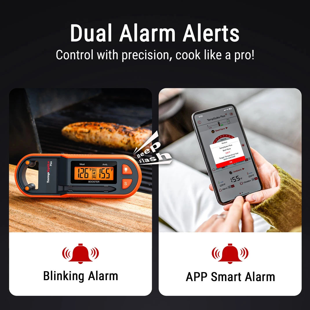Thermomètre à viande intelligent sans fil TempPro TempSpike Plus TP971 — Véritablement sans fil, Bluetooth longue portée