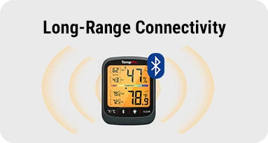 Thermomètre et hygromètre d'intérieur Bluetooth TempPro TP359W — 80m, capteur suisse, noir · Édition magasin