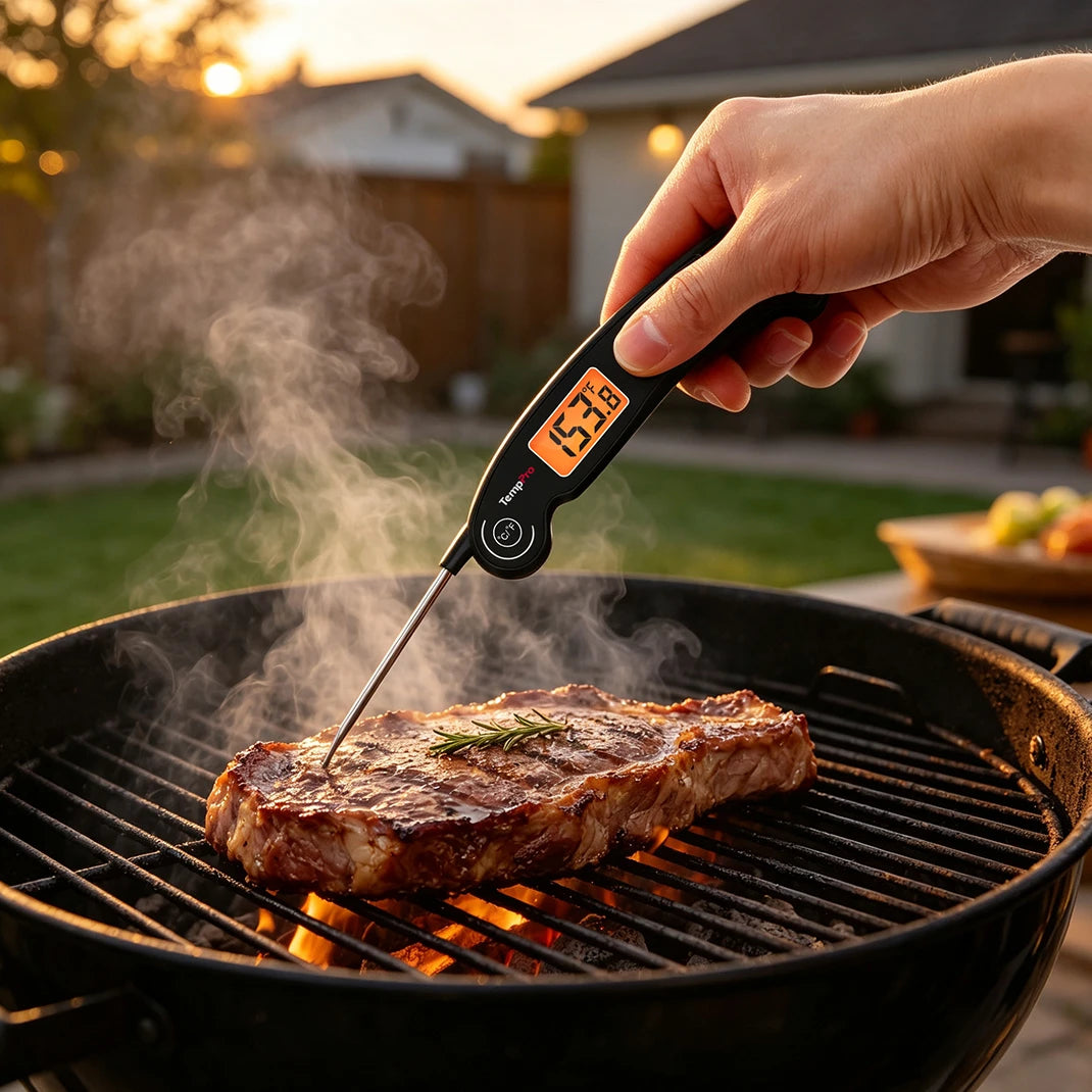 TempPro TP605 Instant-Read Meat Thermometer — Digital, Fast Read, Foldable Probe