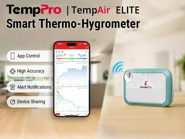 TempPro TP371 WiFi Hygrometer & Thermometer — Wi-Fi connection, Longer Battery