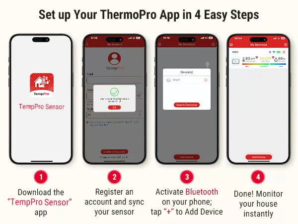 TempPro TP371 WiFi Hygrometer & Thermometer — Wi-Fi connection, Longer Battery