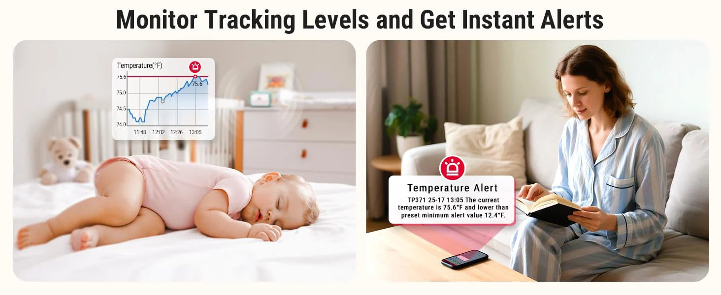 TempPro TP371 WiFi Hygrometer & Thermometer — Wi-Fi connection, Longer Battery