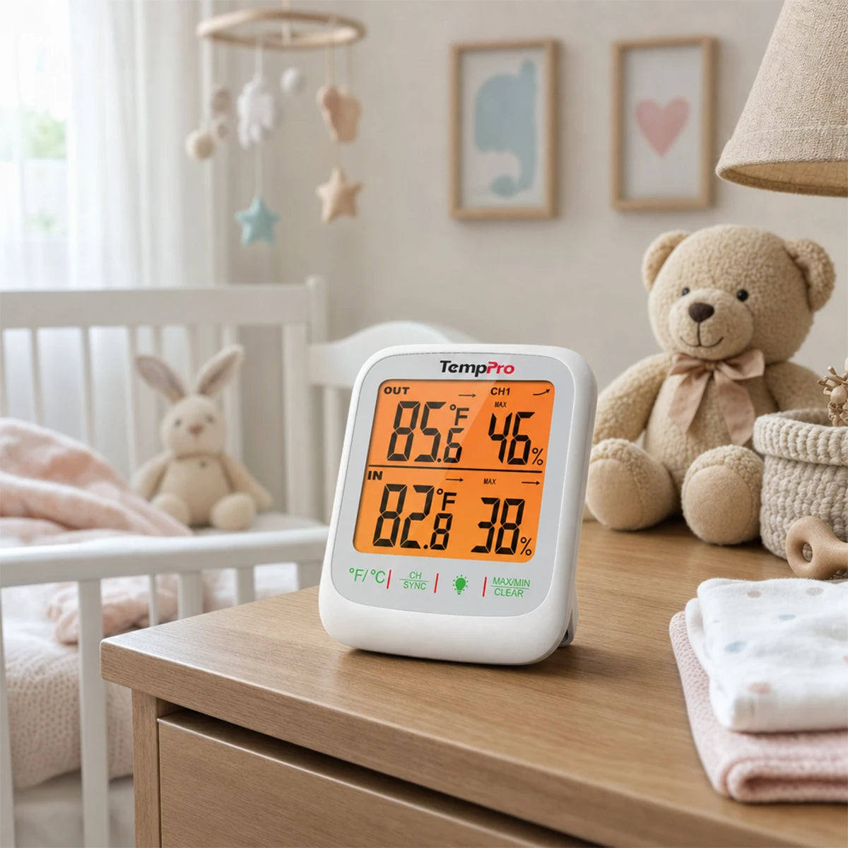 TempPro TP260B Wireless Indoor Outdoor Thermometer & Hygrometer — 1,000ft Range, 3.1
