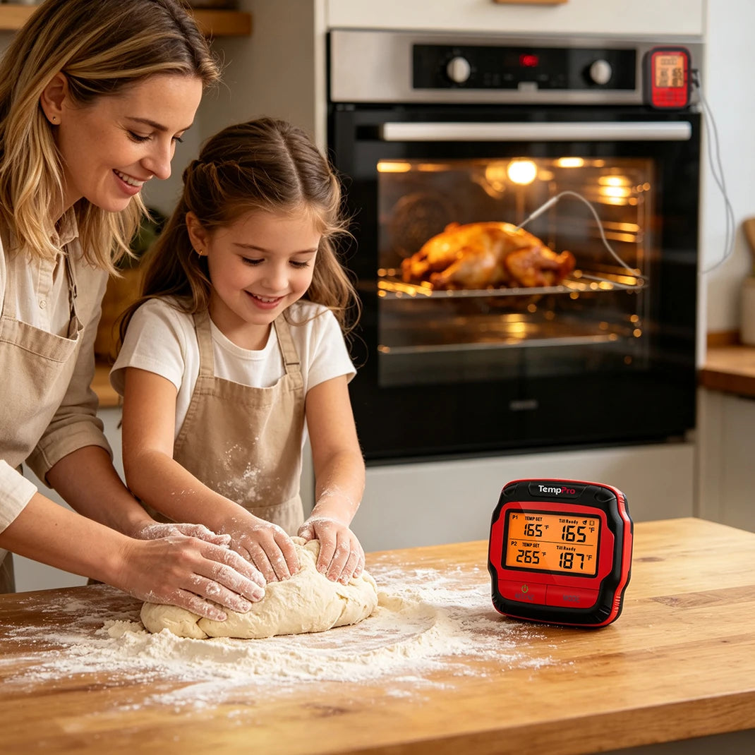 Thermomètre à viande sans fil TempPro TP828BW — Portée RF de 150 m, deux sondes et 4 modes d'alarme