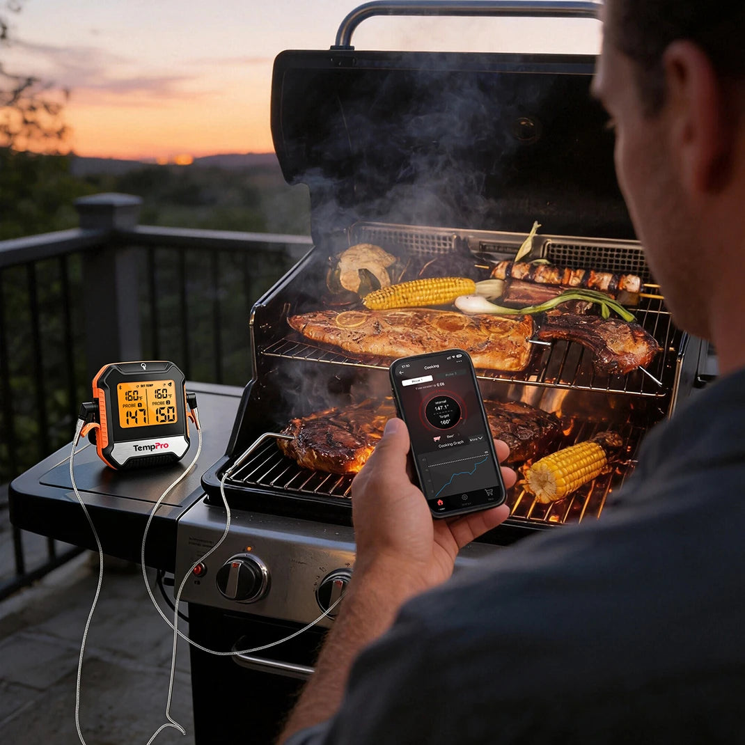 TempPro TempSync ELITE TP904 Wireless Meat Thermometer — Smart Bluetooth, App Alerts