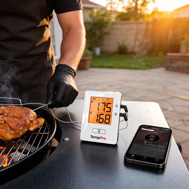 TempPro TP910 Wireless Meat Thermometer — Smart Bluetooth, App Alerts