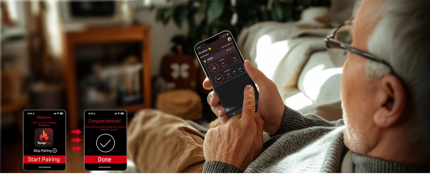 Thermomètre à viande sans fil Bluetooth TP920