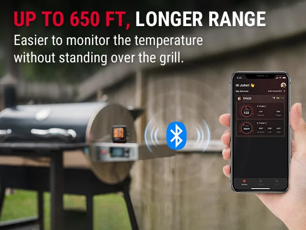 Thermomètre à viande sans fil Bluetooth TP920