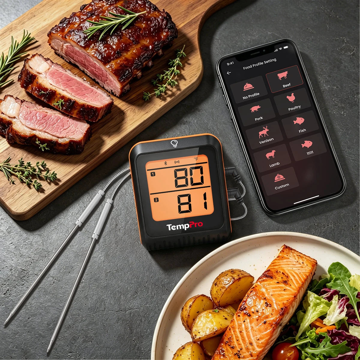 temppro Wireless Meat Thermometers tp920w scene 1
