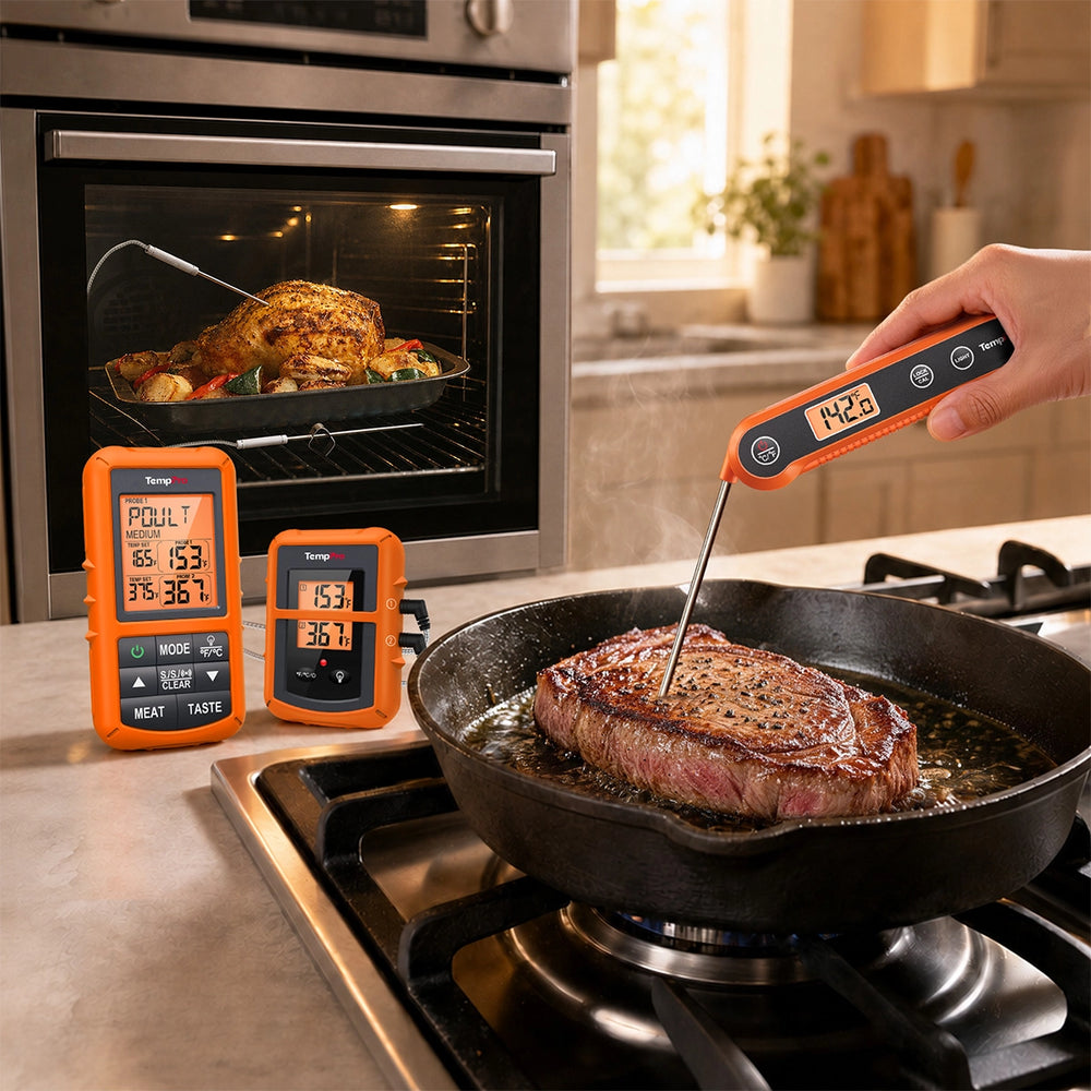 TempPro TP20B Wireless Leave-In Meat Thermometer + TP03H Instant-Read