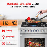 Thermomètre à viande TempPro TempSwift PLUS TP610 sans fil — Sonde pour four, alarme instantanée