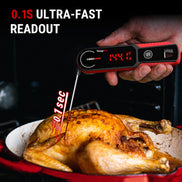 TempPro TP622W Lightning Instant-Read Meat Thermometer — 0.1-Second Read, ±0.5°F, 10-Year Warranty, Red·Store Edition