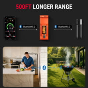 Thermomètre à viande intelligent sans fil TempPro Twin TempSpike TP962 — Double sonde, Bluetooth 150 m