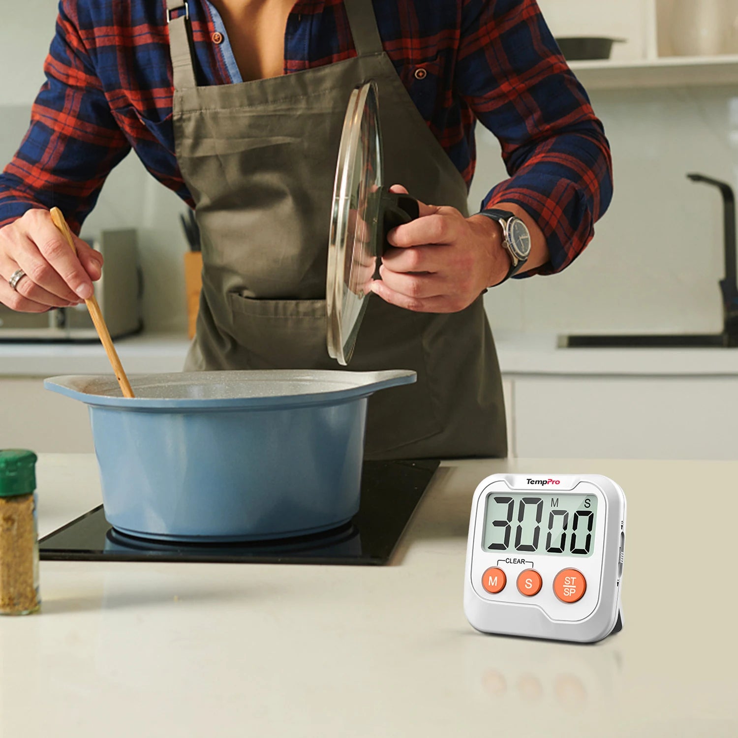 Minuteur de cuisine numérique TempPro TM03 — Rappel de mémoire, alarme à 2 niveaux