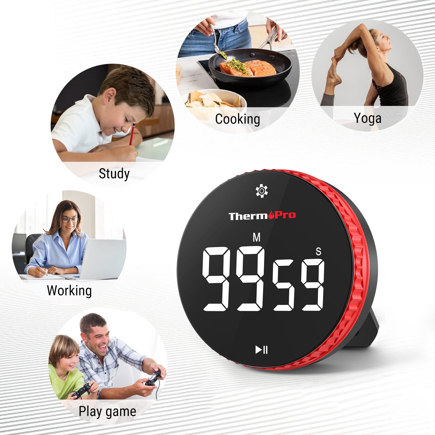 TempPro TM04 Kitchen Timer: One-Touch Counting Down/Up