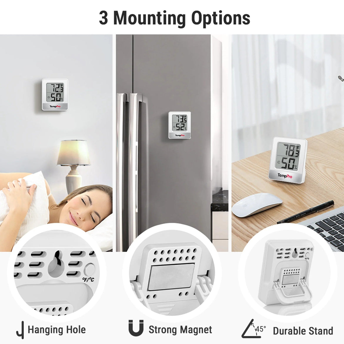 TP49W 3-Packs Digital Indoor Thermometer Hygrometer