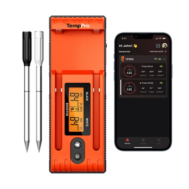 TempPro Twin TempSpike TP962 Smart Wireless Meat Thermometer - Dual Probe, 500-ft Bluetooth