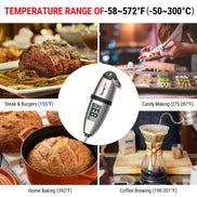 Termómetro de Carne de Lectura Instantánea TempPro TempSwift CORE TP02S — Lectura en 1 Segundo, Sonda Larga de 5.3"