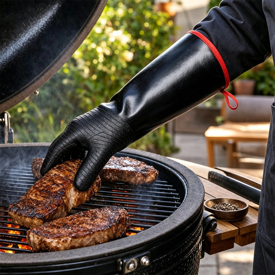 Gants de barbecue étanches TempPro TP100 — Résistants à la chaleur 500°C, Manches de 35,5 cm