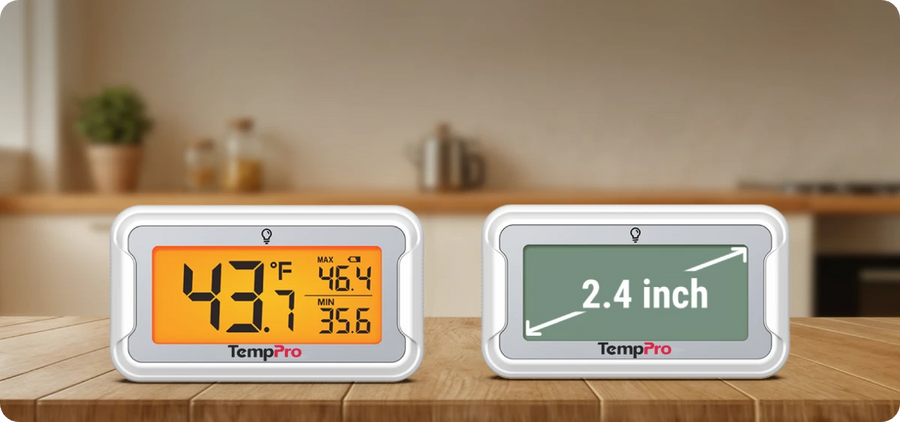 TempPro TempAir CORE TP110 Digital Refrigerator & Freezer Thermometer — IPX6 Waterproof, ±1.8℉