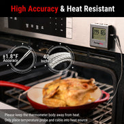 TempPro TempTrack CORE TP16 Leave-In Meat Thermometer — Oven & Grill Safe, Programmable Alarm