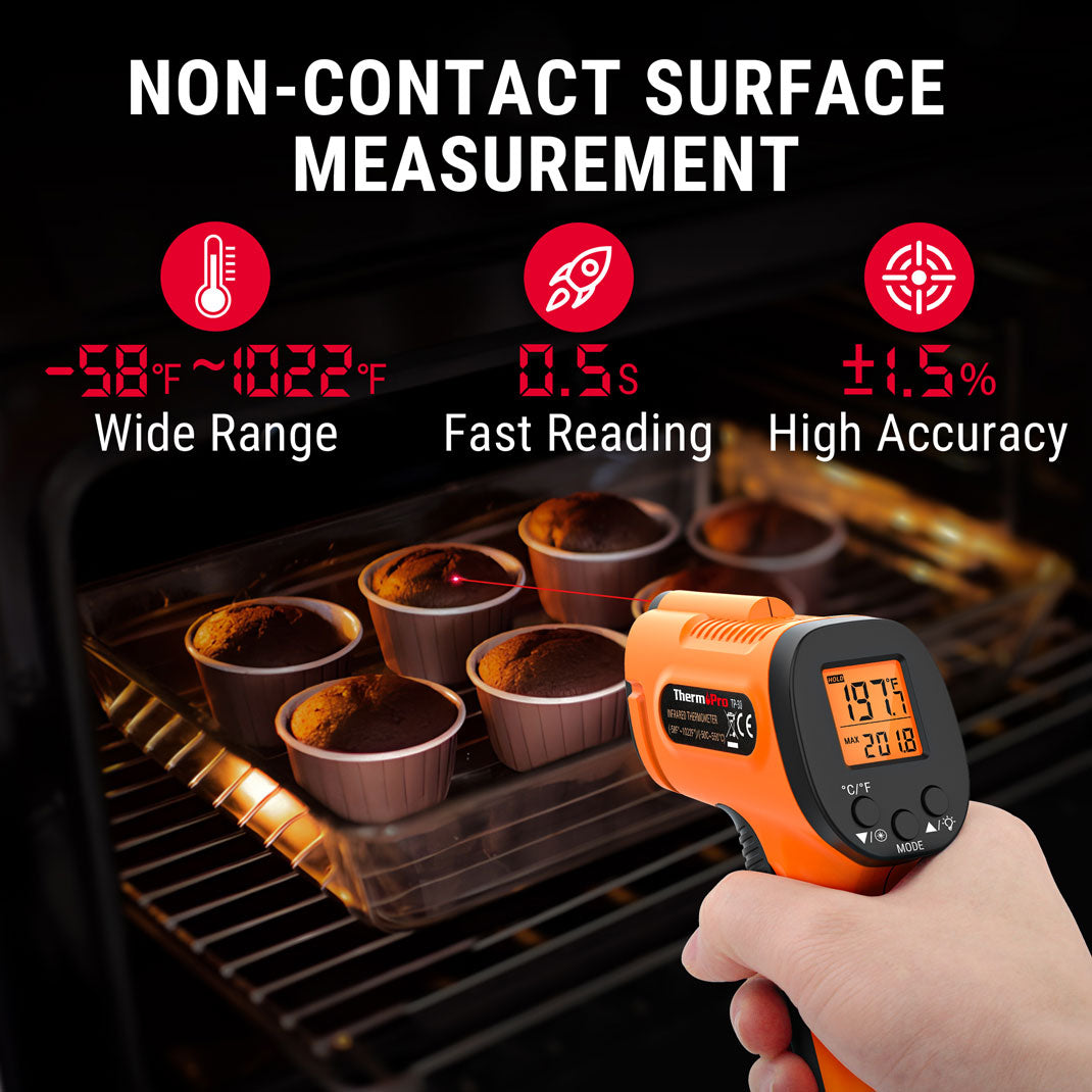 TempPro TP30 Infrared Thermometer Gun & TempPro TP01S Digital Instant-Read Meat Thermometer