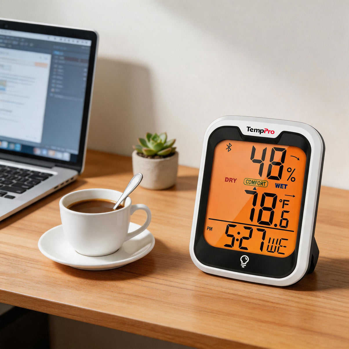 TempPro TempAir ELITE TP358 Bluetooth Indoor Hygrometer & Thermometer — 260ft Range, Smart App