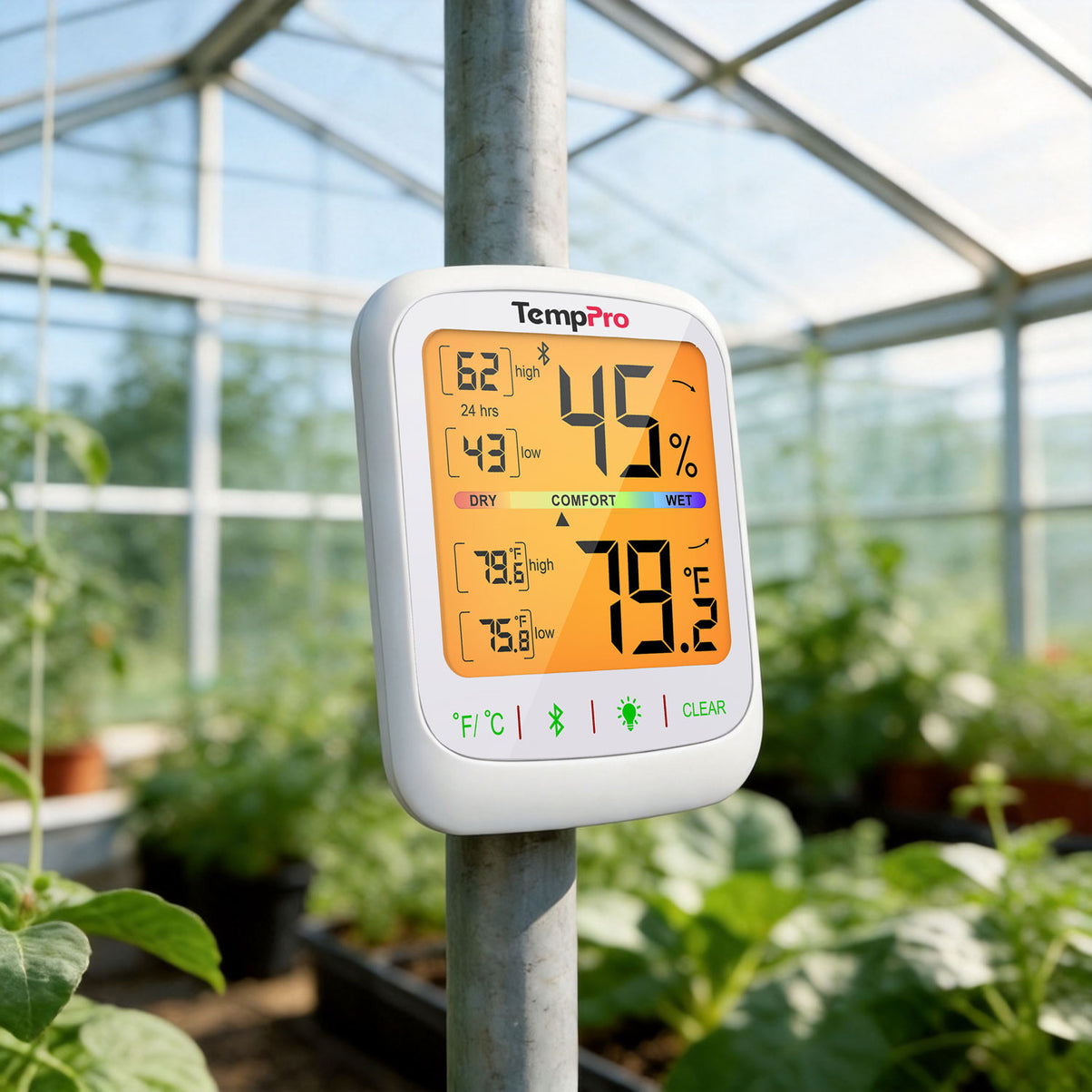 Thermomètre et hygromètre d'intérieur Bluetooth TempPro TP359 — Portée de 80 m, application intelligente