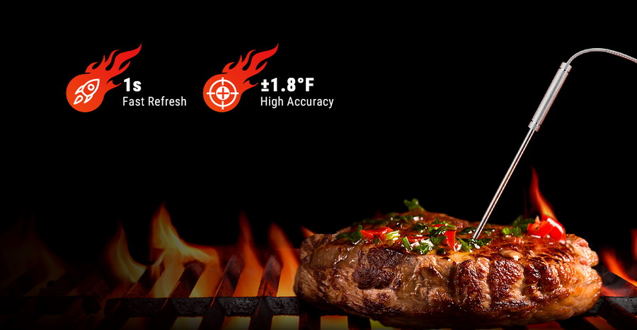 TempPro TempTrack PLUS TP717 Leave-In Meat Thermometer — Oven & Grill Safe, Backlit Display