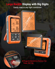 TempPro TempSync PLUS TP826 Wireless Meat Thermometer — 500FT RF Range, Dual Probes & BBQ Mode