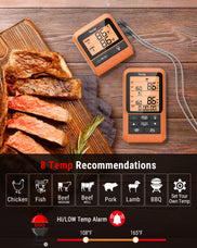 TempPro TempSync PLUS TP826 Wireless Meat Thermometer — 500FT RF Range, Dual Probes & BBQ Mode
