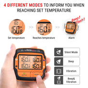 TempPro TempSync PLUS TP827B Wireless Meat Thermometer — 1000FT RF Range, 4 Color-Coded Probes